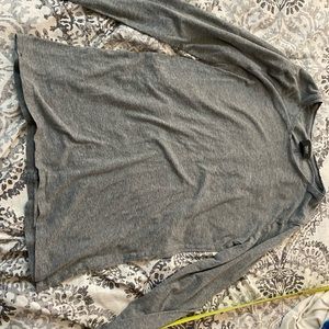 Gray long sleeve t shirt.